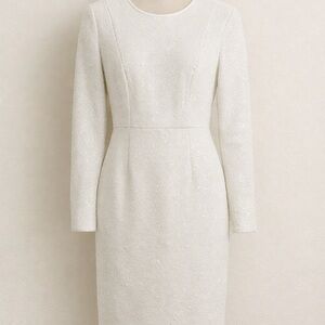 Diane Von Furstenberg Cream Long Sleeve Dress